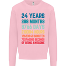 24th Birthday 24 Year Old Mens Sweatshirt Jumper Light Pink