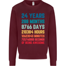 24th Birthday 24 Year Old Mens Sweatshirt Jumper Maroon