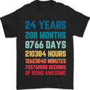 24th Birthday 24 Year Old Mens T-Shirt 100% Cotton Black
