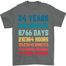 24th Birthday 24 Year Old Mens T-Shirt 100% Cotton Charcoal