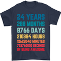24th Birthday 24 Year Old Mens T-Shirt 100% Cotton Navy Blue