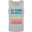24th Birthday 24 Year Old Mens Vest Tank Top Sports Grey