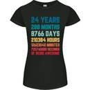 24th Birthday 24 Year Old Womens Petite Cut T-Shirt Black