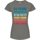 24th Birthday 24 Year Old Womens Petite Cut T-Shirt Charcoal