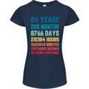 24th Birthday 24 Year Old Womens Petite Cut T-Shirt Navy Blue
