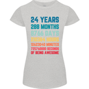 24th Birthday 24 Year Old Womens Petite Cut T-Shirt Sports Grey