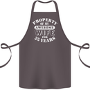 25 Year Wedding Anniversary 25th Funny Wife Cotton Apron 100% Organic Dark Grey