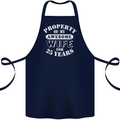 25 Year Wedding Anniversary 25th Funny Wife Cotton Apron 100% Organic Navy Blue