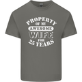 25 Year Wedding Anniversary 25th Funny Wife Mens Cotton T-Shirt Tee Top Charcoal