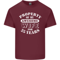 25 Year Wedding Anniversary 25th Funny Wife Mens Cotton T-Shirt Tee Top Maroon