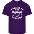 25 Year Wedding Anniversary 25th Funny Wife Mens Cotton T-Shirt Tee Top Purple