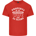 25 Year Wedding Anniversary 25th Funny Wife Mens Cotton T-Shirt Tee Top Red