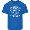 25 Year Wedding Anniversary 25th Funny Wife Mens Cotton T-Shirt Tee Top Royal Blue
