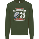 25 Year Wedding Anniversary 25th Rugby Mens Sweatshirt Jumper Forest Green