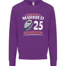 25 Year Wedding Anniversary 25th Rugby Mens Sweatshirt Jumper Purple