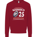 25 Year Wedding Anniversary 25th Rugby Mens Sweatshirt Jumper Red