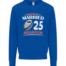 25 Year Wedding Anniversary 25th Rugby Mens Sweatshirt Jumper Royal Blue