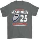 25 Year Wedding Anniversary 25th Rugby Mens T-Shirt 100% Cotton Charcoal