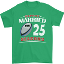 25 Year Wedding Anniversary 25th Rugby Mens T-Shirt 100% Cotton Irish Green