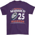 25 Year Wedding Anniversary 25th Rugby Mens T-Shirt 100% Cotton Purple