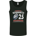 25 Year Wedding Anniversary 25th Rugby Mens Vest Tank Top Black