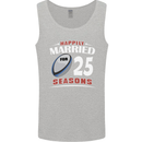 25 Year Wedding Anniversary 25th Rugby Mens Vest Tank Top Sports Grey