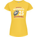 25 Year Wedding Anniversary 25th Rugby Womens Petite Cut T-Shirt Yellow