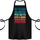 25th Birthday 25 Year Old Cotton Apron 100% Organic Black