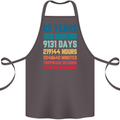 25th Birthday 25 Year Old Cotton Apron 100% Organic Dark Grey