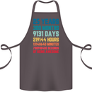 25th Birthday 25 Year Old Cotton Apron 100% Organic Dark Grey
