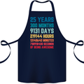25th Birthday 25 Year Old Cotton Apron 100% Organic Navy Blue