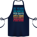 25th Birthday 25 Year Old Cotton Apron 100% Organic Navy Blue
