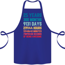 25th Birthday 25 Year Old Cotton Apron 100% Organic Royal Blue