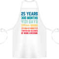 25th Birthday 25 Year Old Cotton Apron 100% Organic White