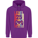 25th Birthday 25 Year Old Level Up Gamming Mens 80% Cotton Hoodie Purple