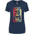 25th Birthday 25 Year Old Level Up Gamming Womens Wider Cut T-Shirt Navy Blue