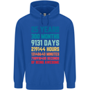 25th Birthday 25 Year Old Mens 80% Cotton Hoodie Royal Blue