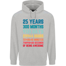 25th Birthday 25 Year Old Mens 80% Cotton Hoodie Sports Grey