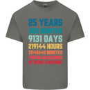 25th Birthday 25 Year Old Mens Cotton T-Shirt Tee Top Charcoal