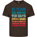 25th Birthday 25 Year Old Mens Cotton T-Shirt Tee Top Dark Chocolate