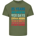 25th Birthday 25 Year Old Mens Cotton T-Shirt Tee Top Military Green
