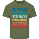 25th Birthday 25 Year Old Mens Cotton T-Shirt Tee Top Military Green