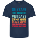 25th Birthday 25 Year Old Mens Cotton T-Shirt Tee Top Navy Blue