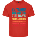 25th Birthday 25 Year Old Mens Cotton T-Shirt Tee Top Red