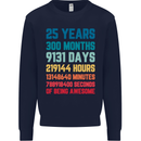 25th Birthday 25 Year Old Mens Sweatshirt Jumper Navy Blue