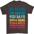 25th Birthday 25 Year Old Mens T-Shirt 100% Cotton Dark Chocolate