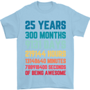 25th Birthday 25 Year Old Mens T-Shirt 100% Cotton Light Blue