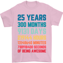 25th Birthday 25 Year Old Mens T-Shirt 100% Cotton Light Pink