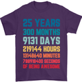 25th Birthday 25 Year Old Mens T-Shirt 100% Cotton Purple