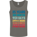 25th Birthday 25 Year Old Mens Vest Tank Top Charcoal